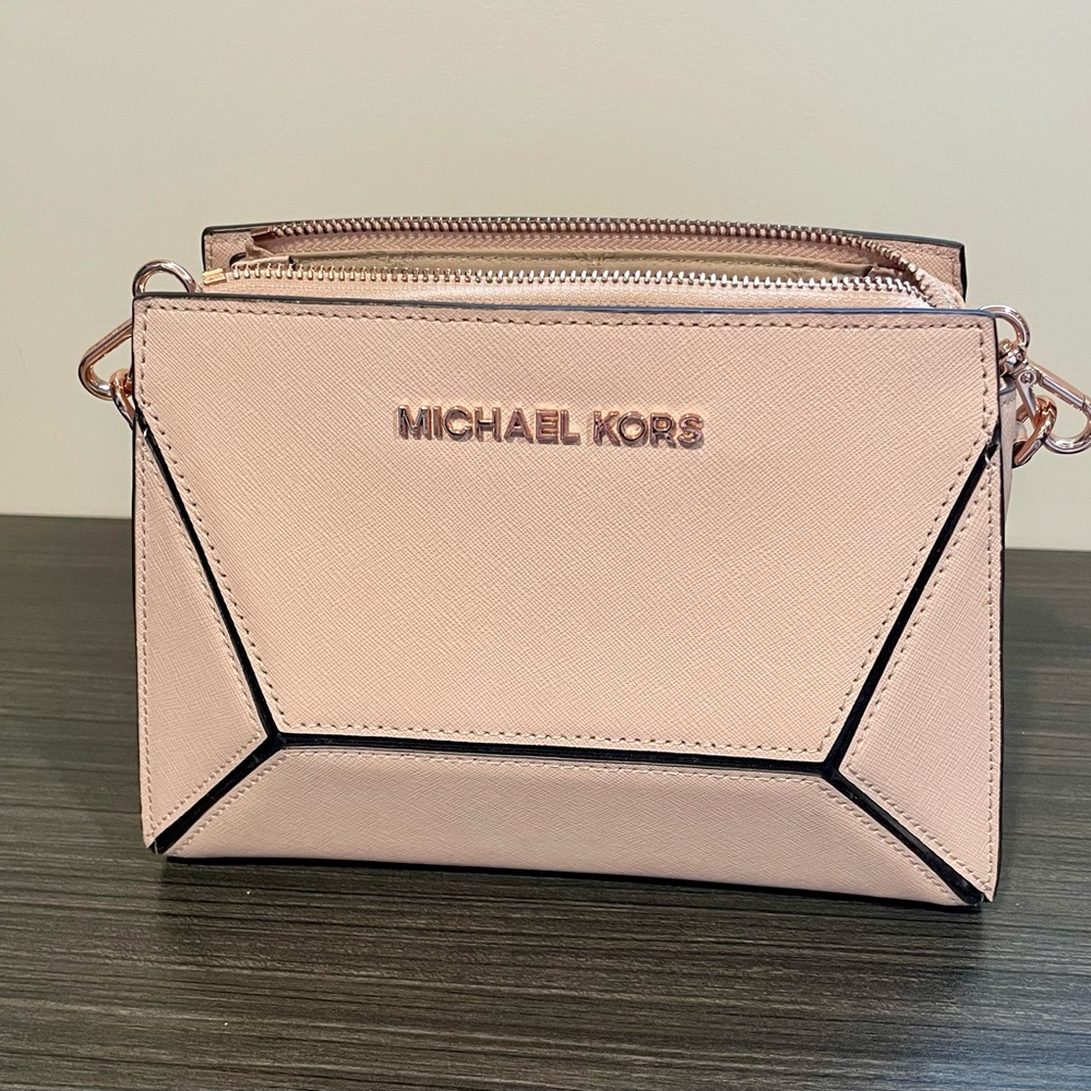 Michael Kors Pink Crossbody Bag with Gold Hardware